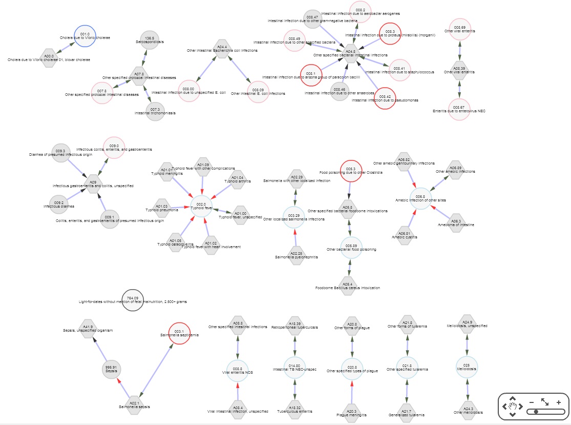 Network output of ICD-10-CM Conversion Tool